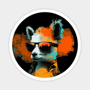 Summery DJ llama/alpaca with sunglasses in a cool style Magnet